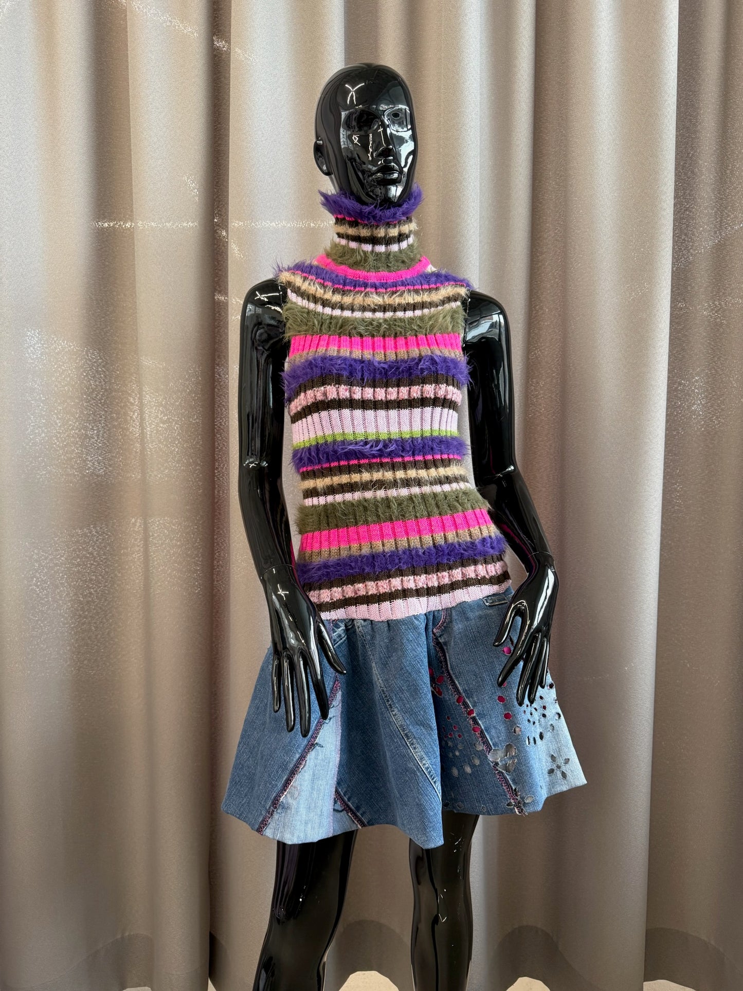 Anna`s crazy stripey jeans dress