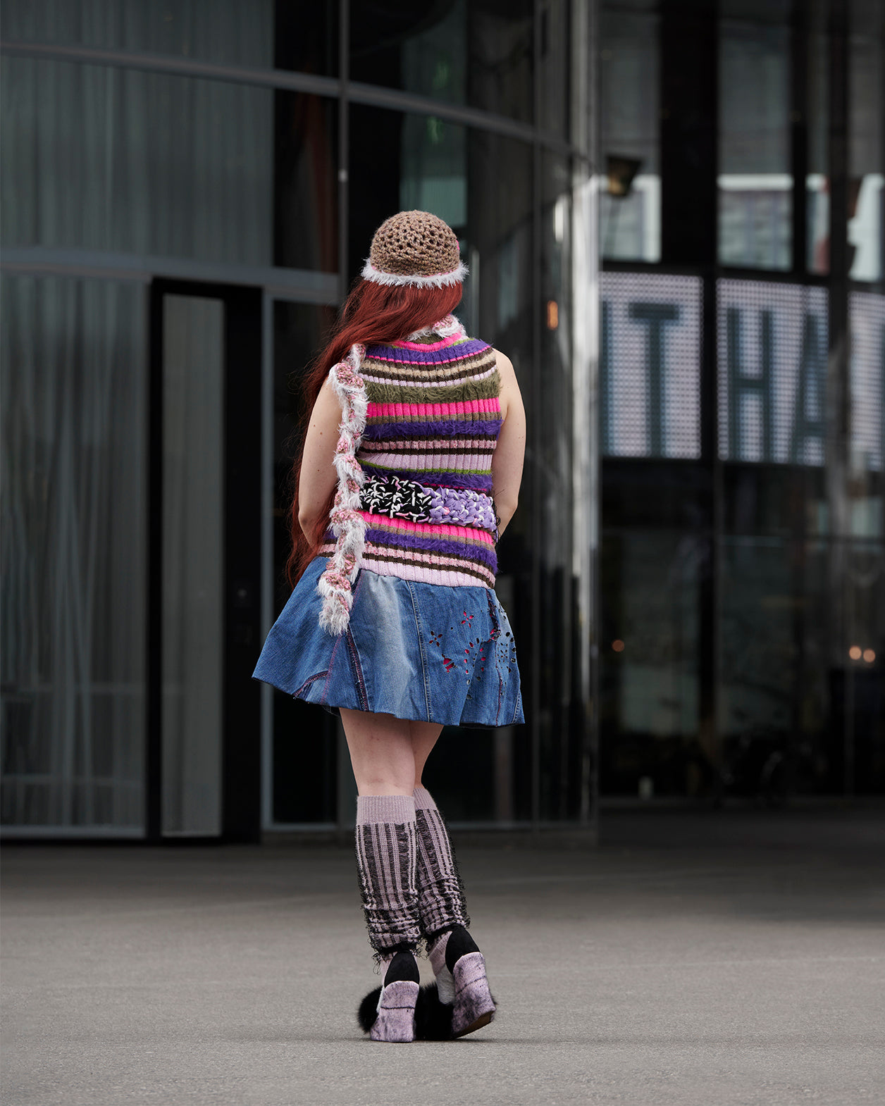 Anna`s crazy stripey jeans dress
