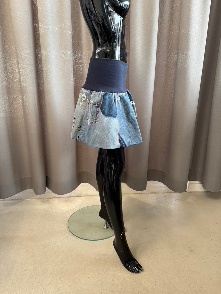 Low-waist balloon jeans skirt small