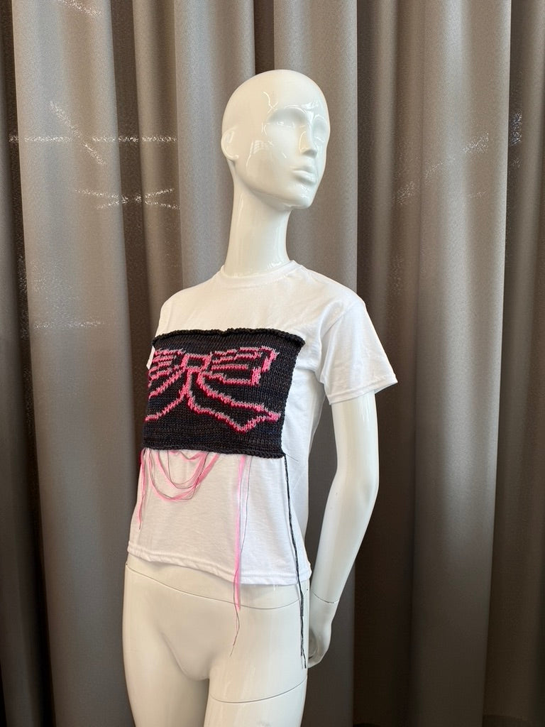 Knit T-Shirt "Bow"