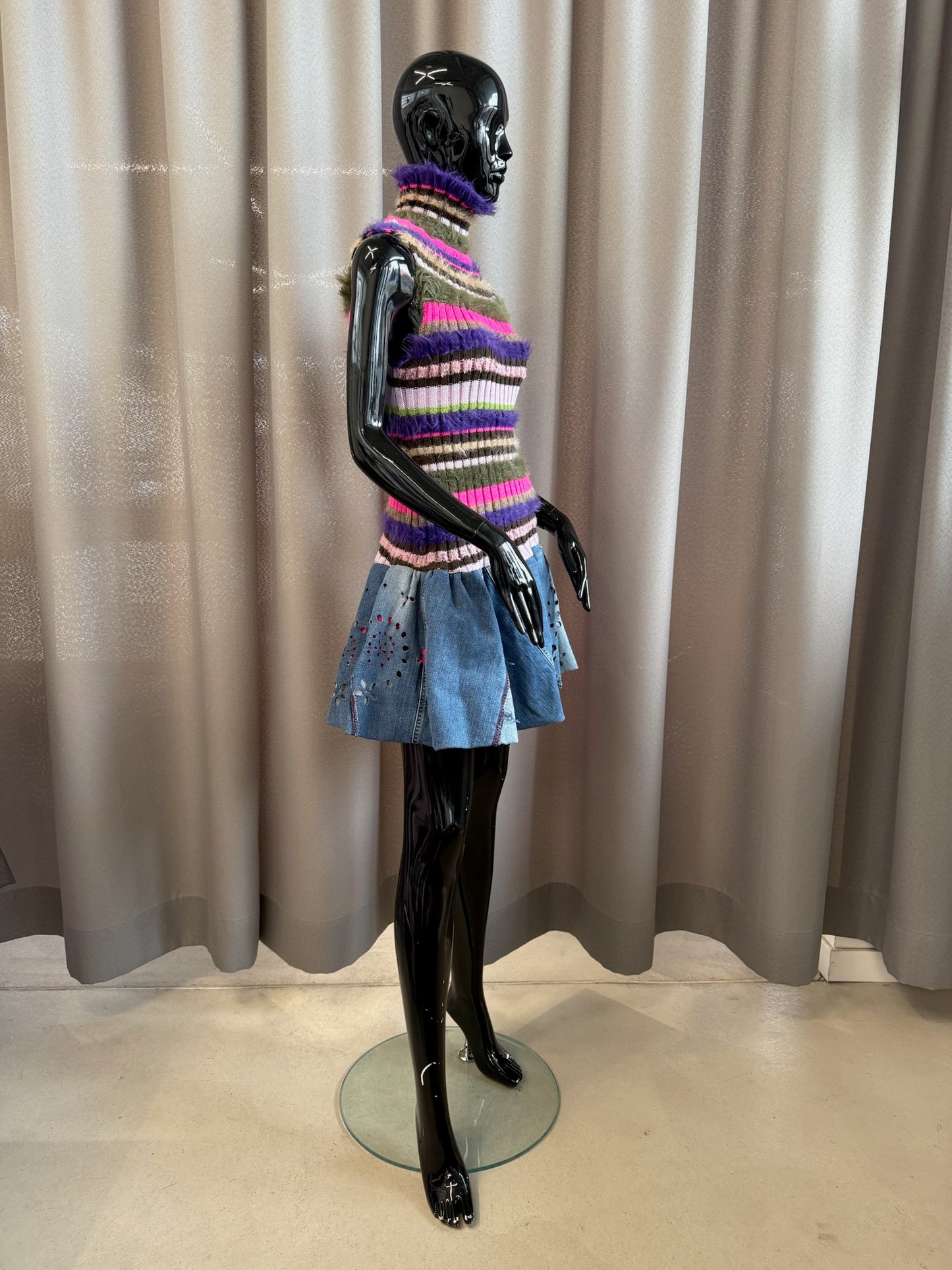 Anna`s crazy stripey jeans dress