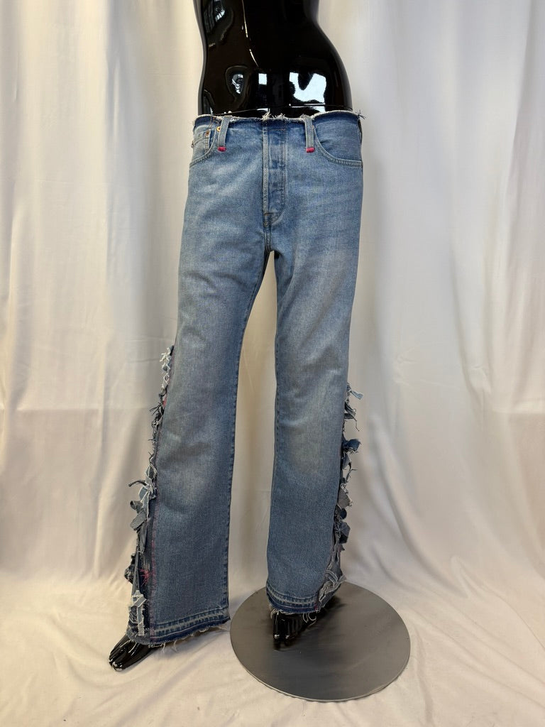 Low-waist jeans bow