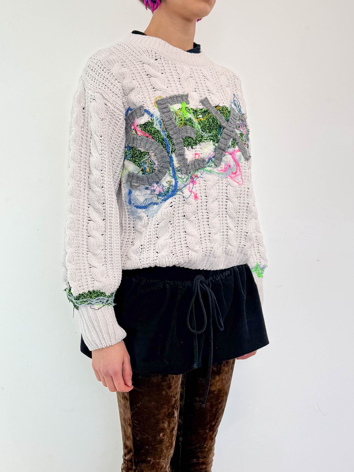 "Sexy Cable" up-cycled jumper #2