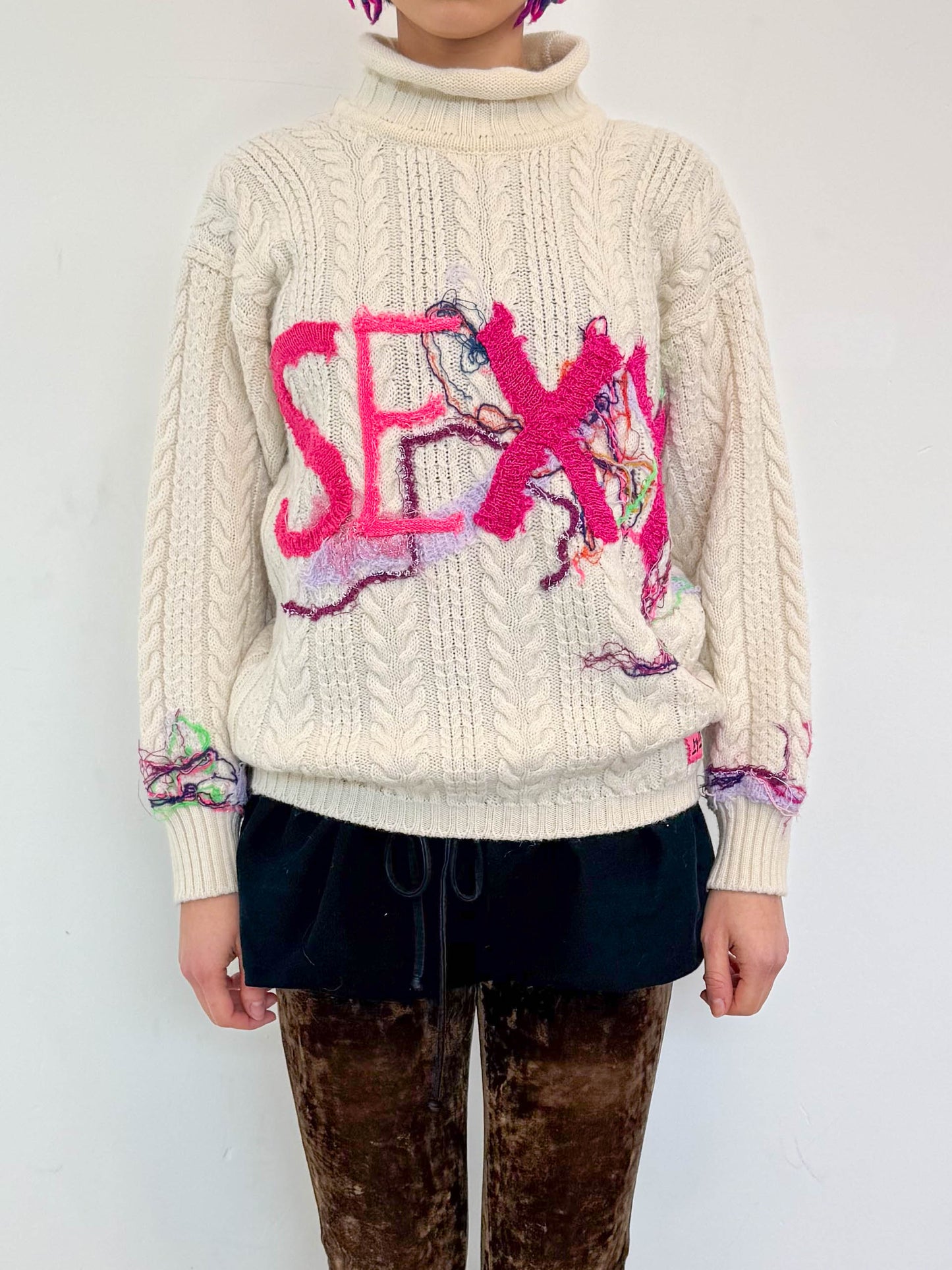 "Sexy Cable" up-cycled jumper #1