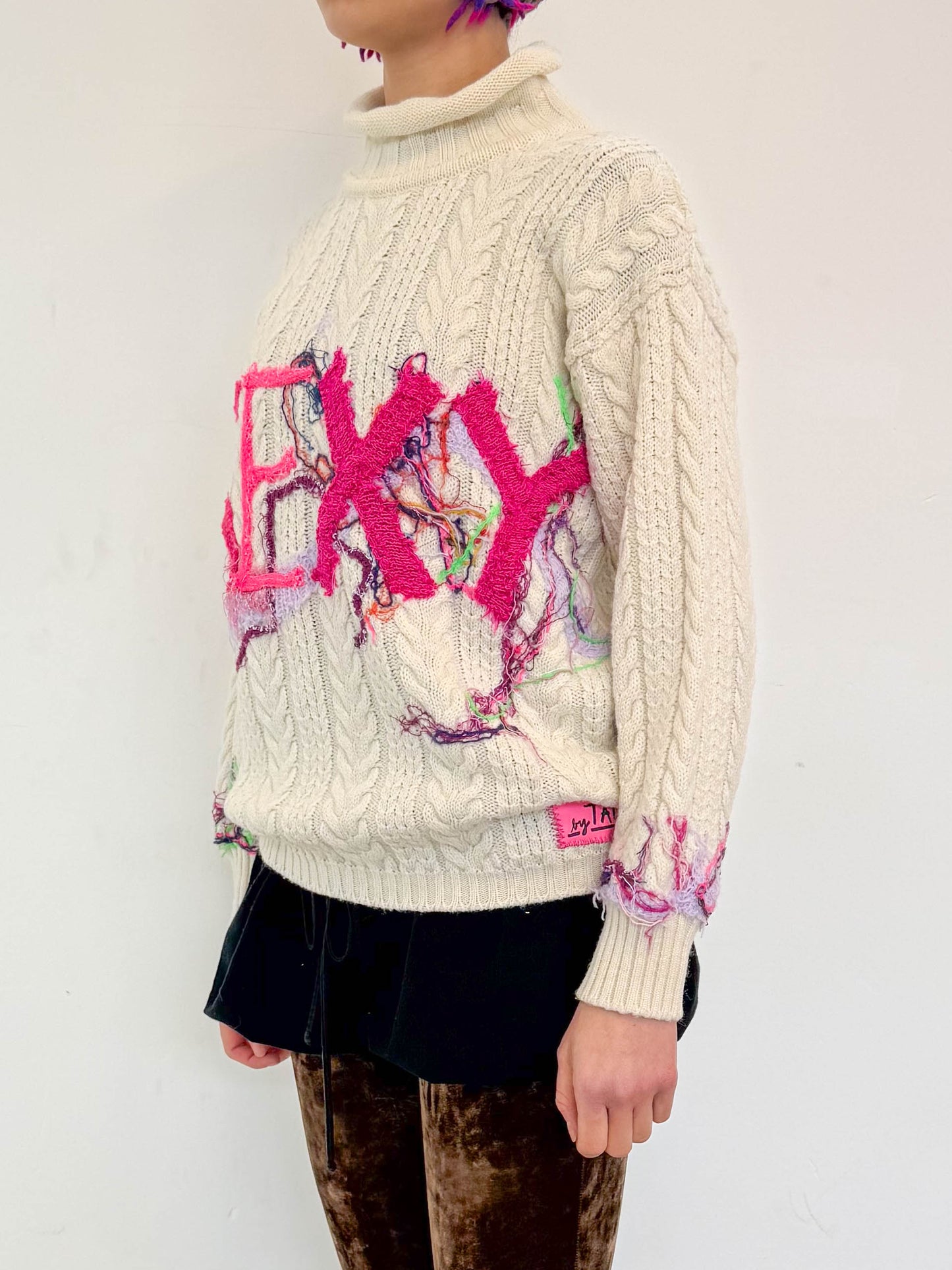 "Sexy Cable" up-cycled jumper #1