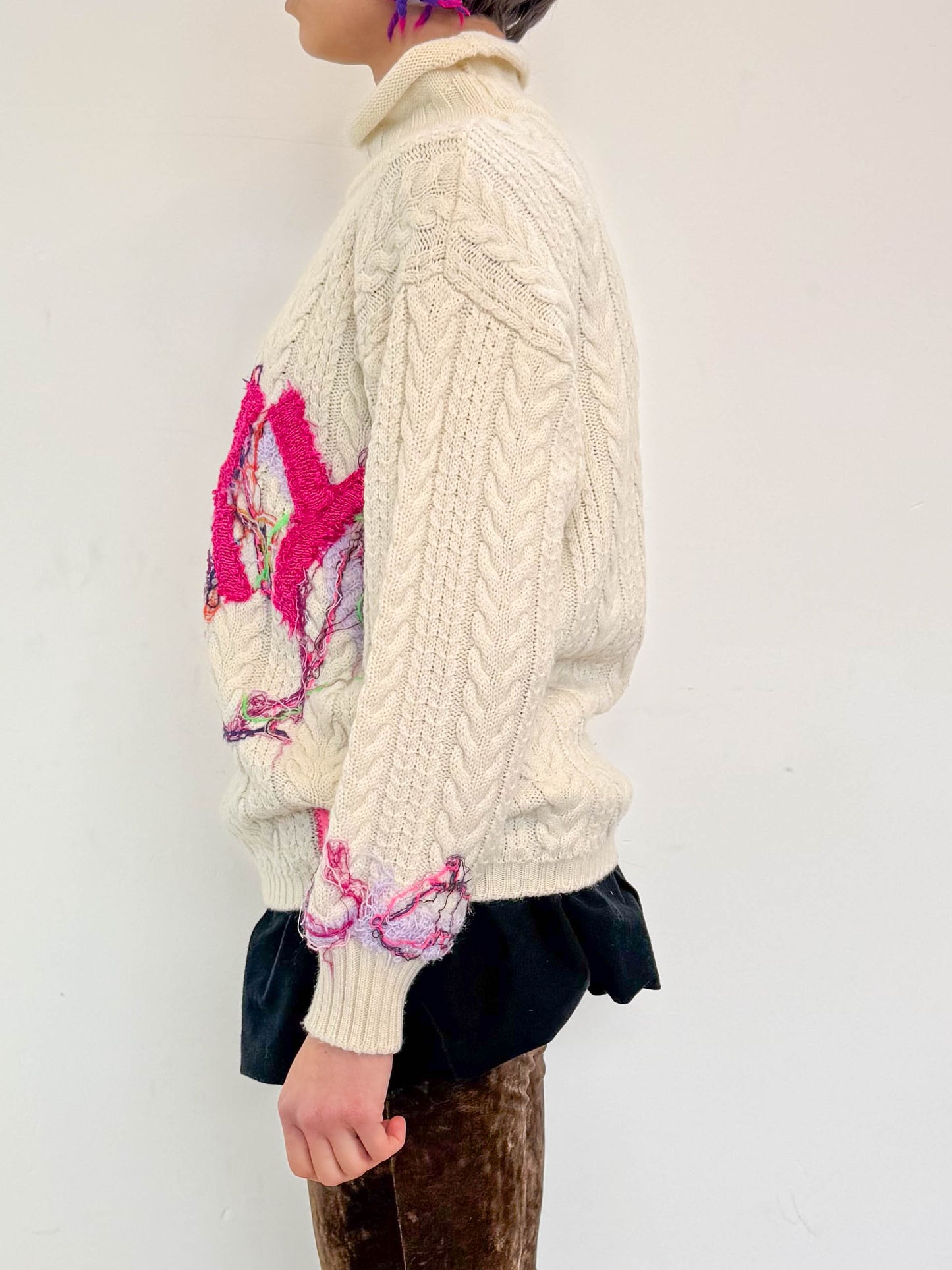 "Sexy Cable" up-cycled jumper #1