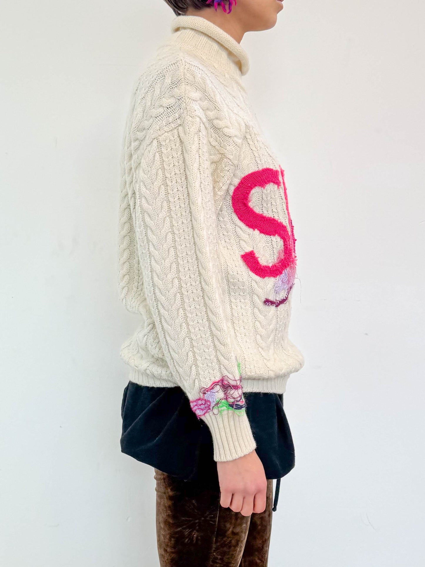 "Sexy Cable" up-cycled jumper #1