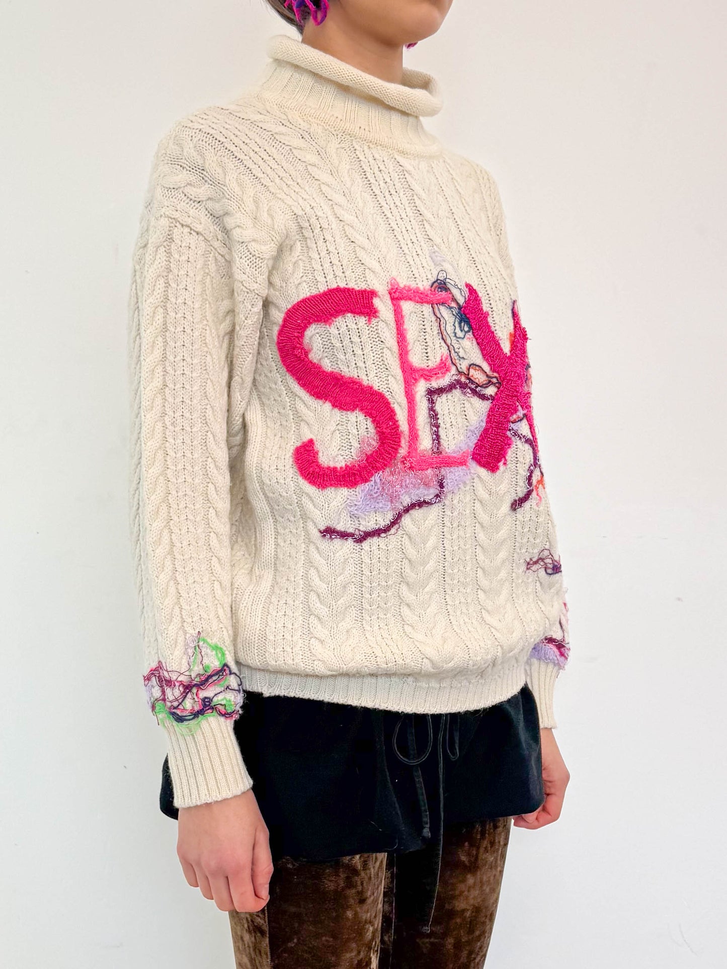 "Sexy Cable" up-cycled jumper #1