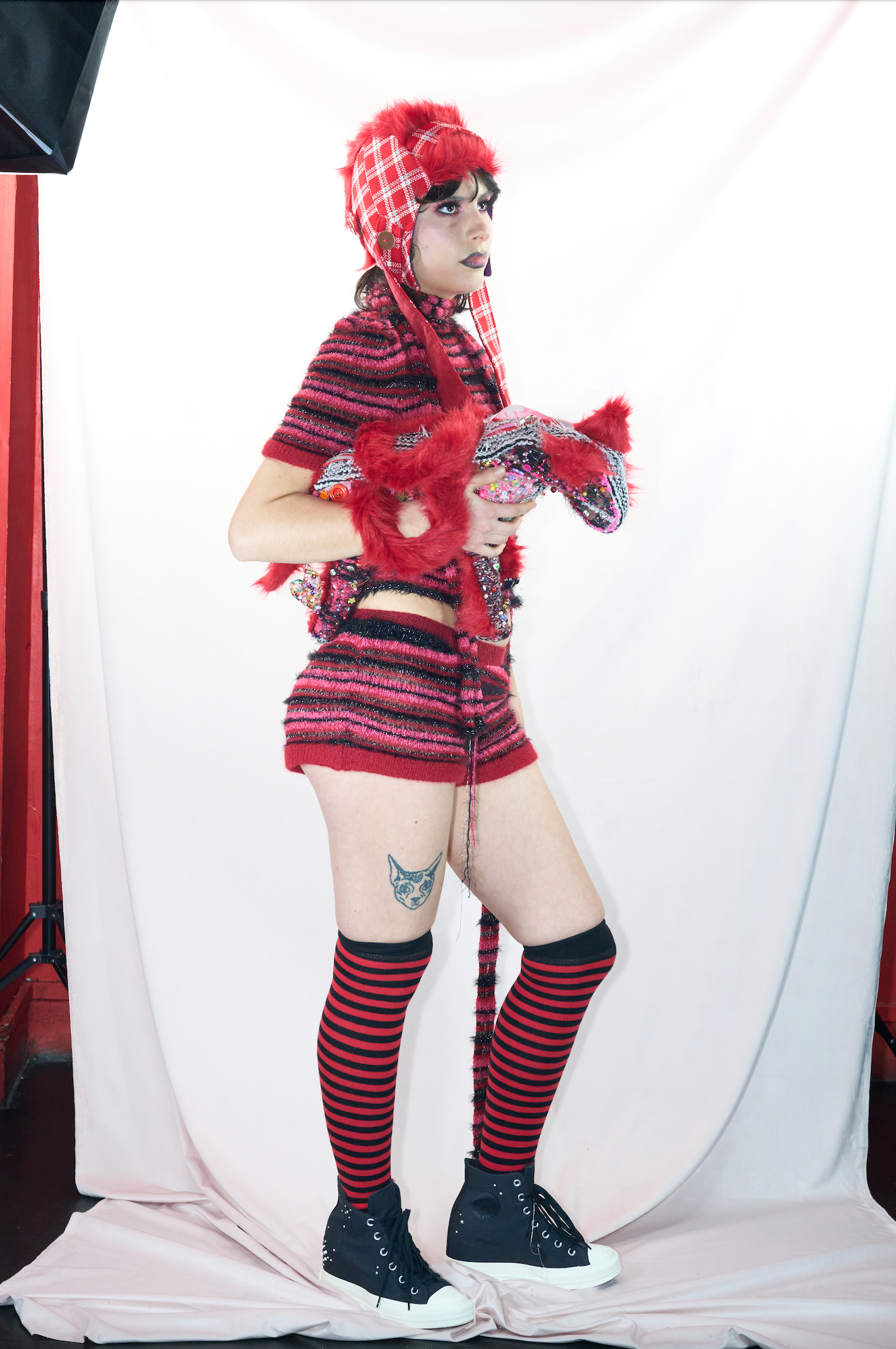 Red/pink deux-piece shorts