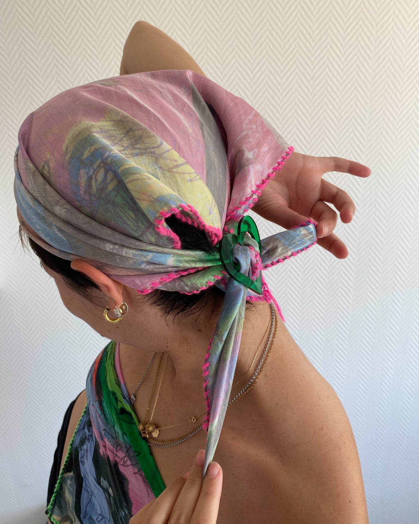 TATi scarf silk/lurex mix