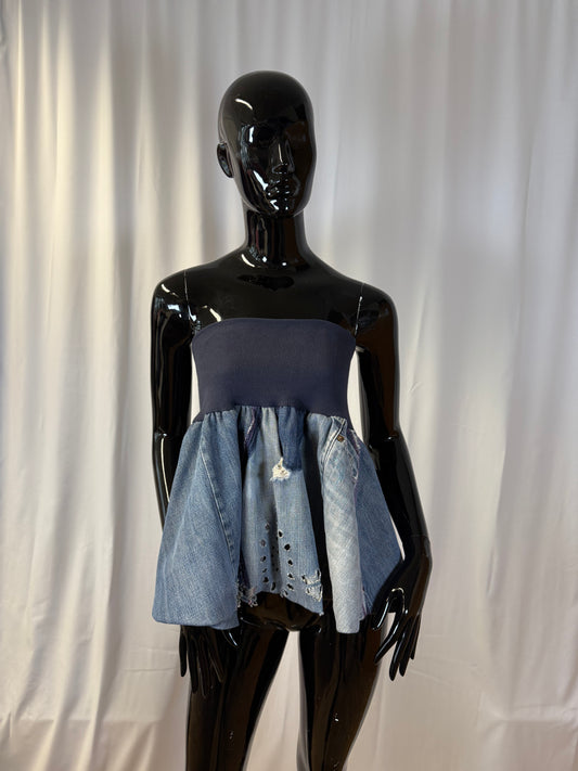 Lace jeans top