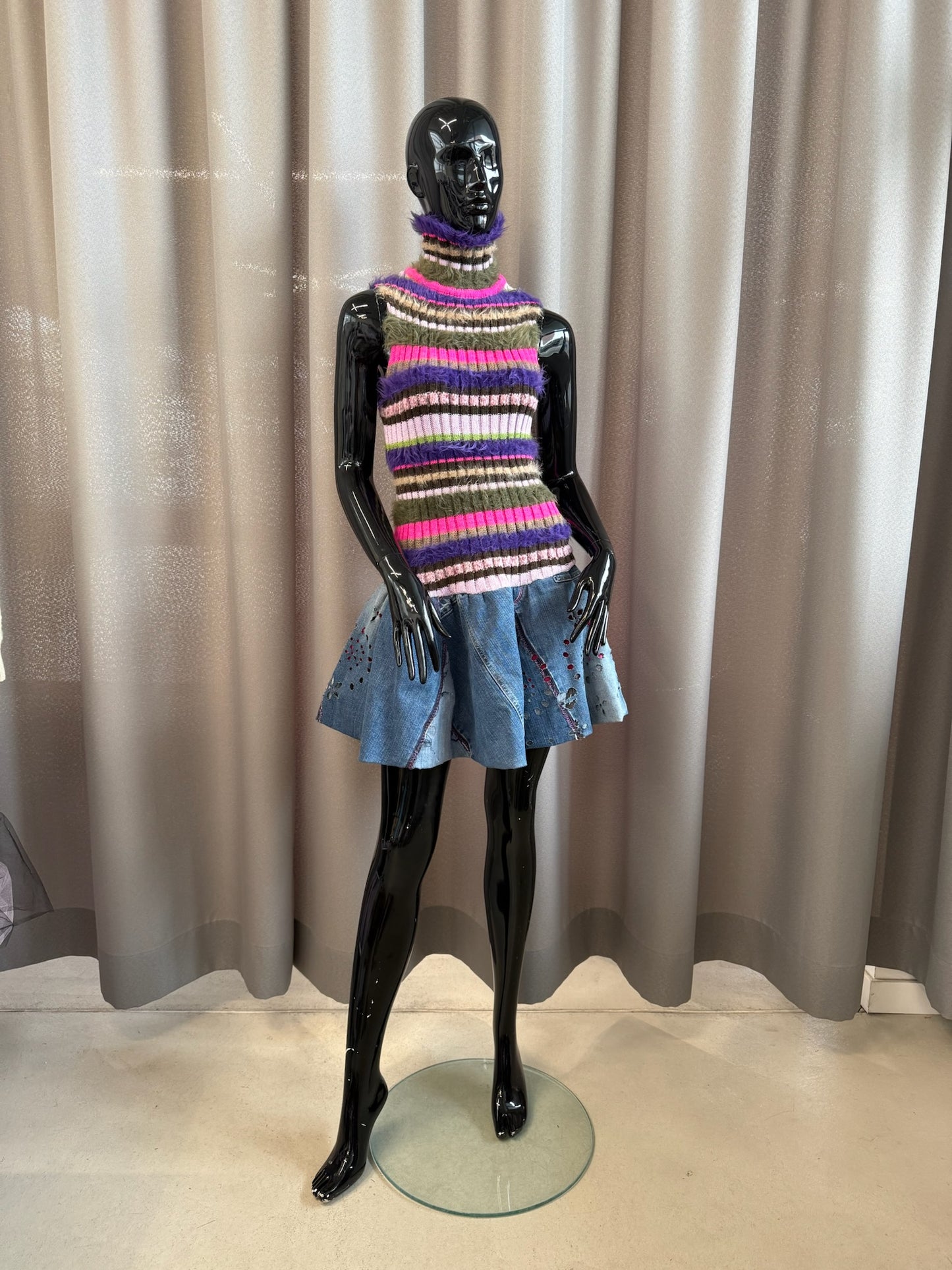 Anna`s crazy stripey jeans dress