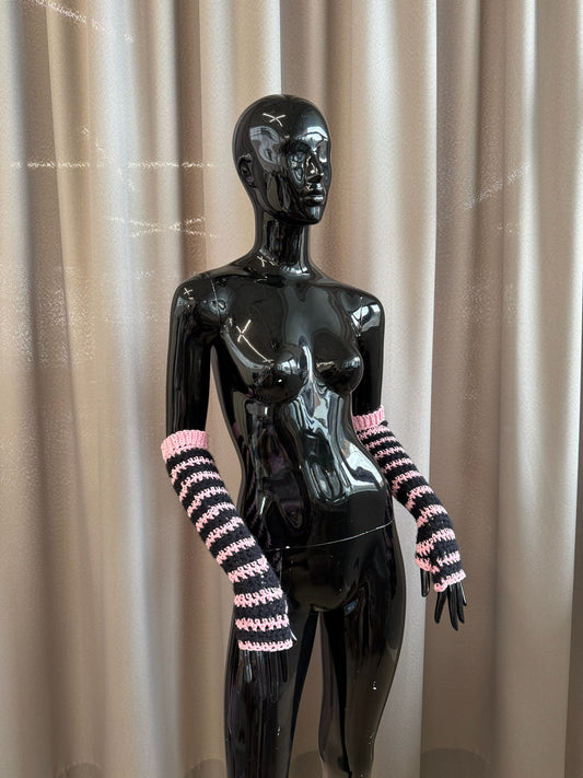 Anna mittens pink/black