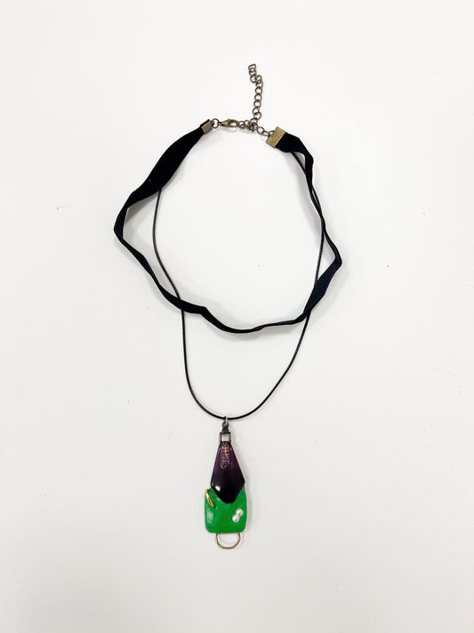 TATI necklace green tear drop