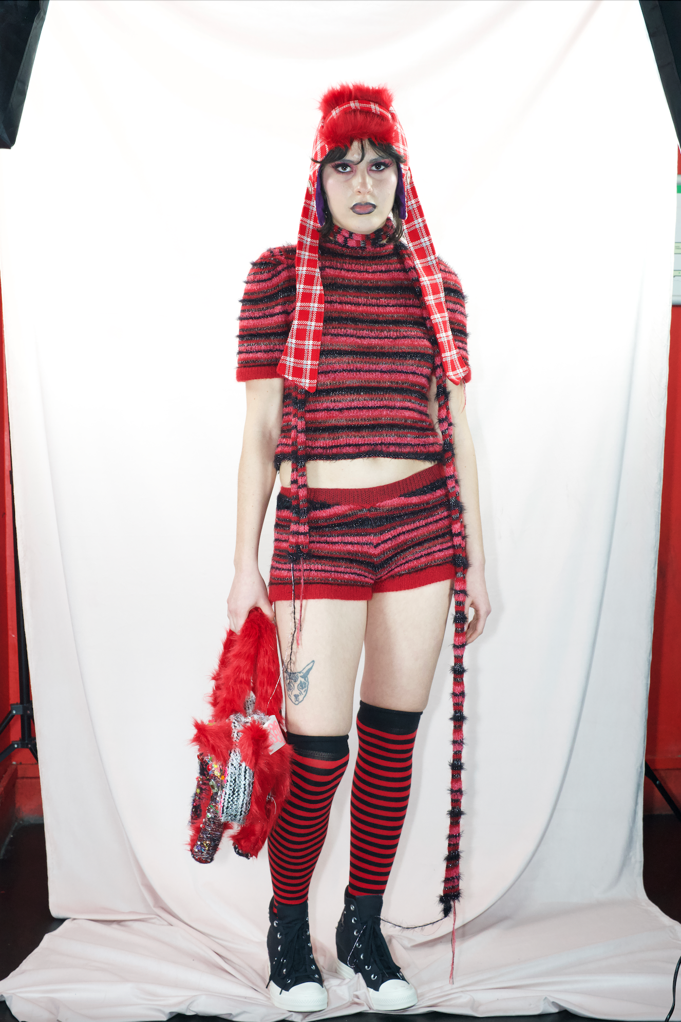 Red/pink deux-piece shorts