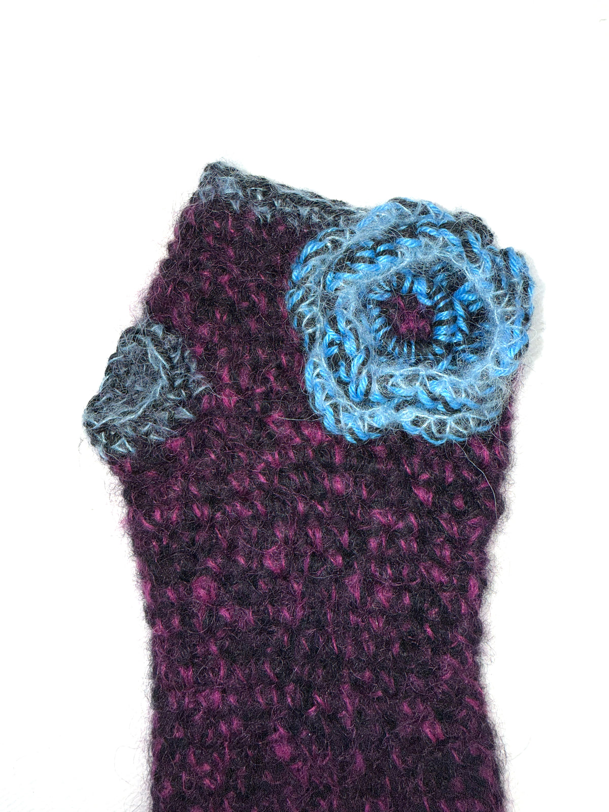 Blue/rose mittens