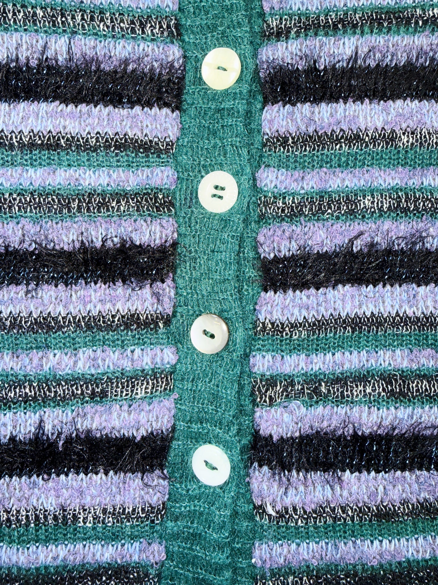 Green/blue deux-piece cardigan