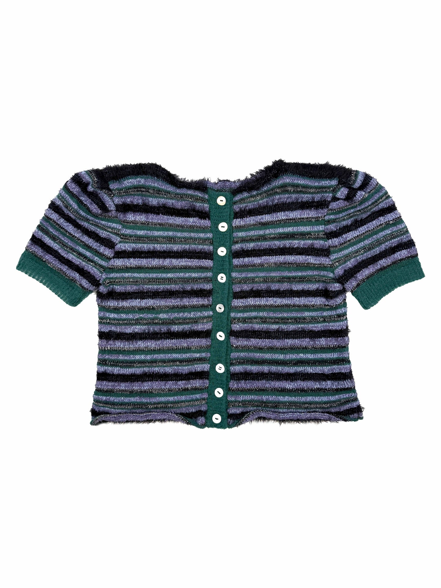 Green/blue deux-piece cardigan