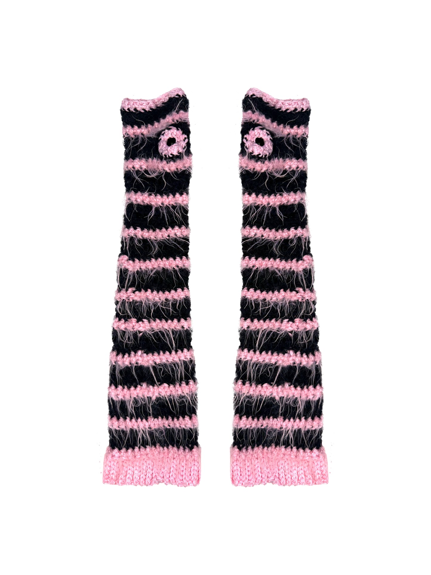 Hairy mittens rose/black