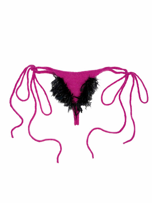 Hairy tanga pink