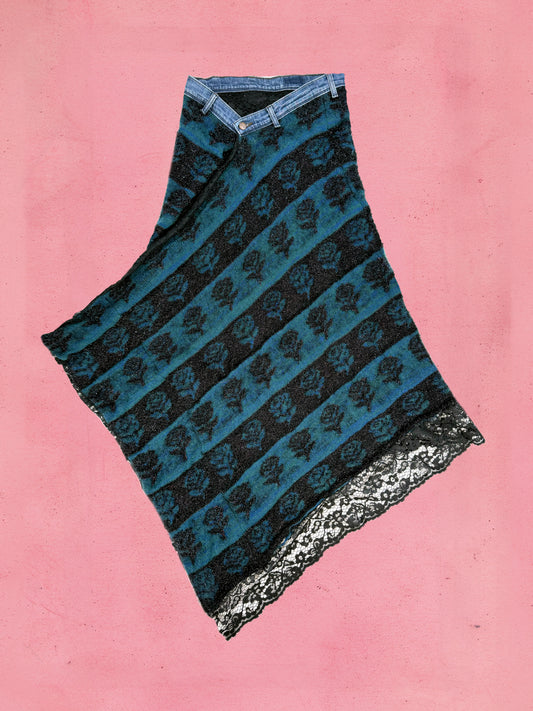 Rose flower lace skirt